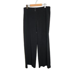 Ronen Chen Black Wide Leg Trouser Dress Pants